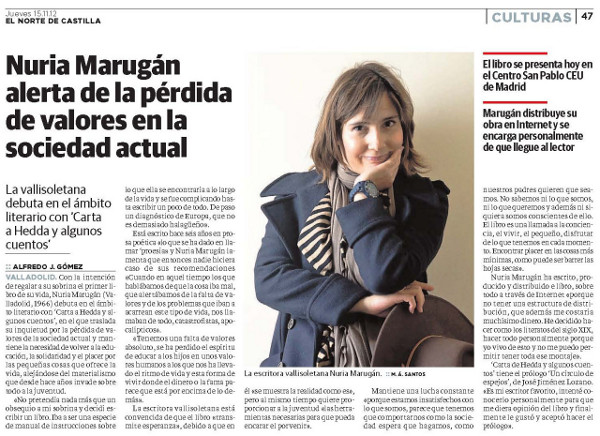 Artículo en el periódico El Norte de Castilla de Valladolid.